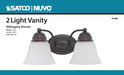 Vanity Nuvo 60-6086 Empire - 2 Light - 15 in. - Vanity with Frosted White Glass - Color retail packaging - Mahogany Bronze Finish Nuvo