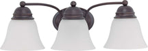 Vanity Nuvo 60-6087 Empire - 3 Light - 21 in. - Vanity with Frosted White Glass - Color retail packaging - Mahogany Bronze Finish Nuvo