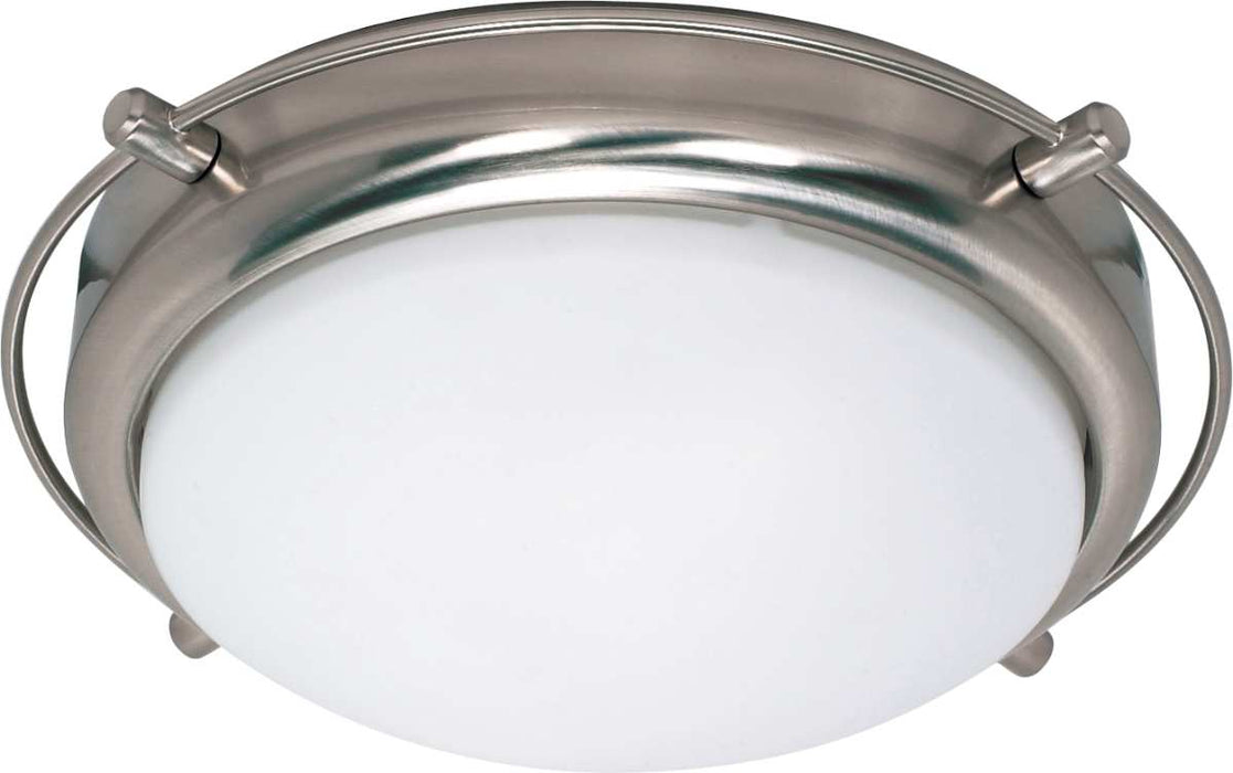 Flush Mount Nuvo 60-608 Polaris - 2 Light - 14 in. - Flush Mount with Satin Frosted Glass Shades - Brushed Nickel Finish Nuvo