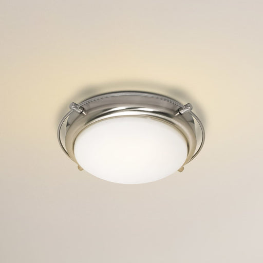 Flush Mount Nuvo 60-608 Polaris - 2 Light - 14 in. - Flush Mount with Satin Frosted Glass Shades - Brushed Nickel Finish Nuvo