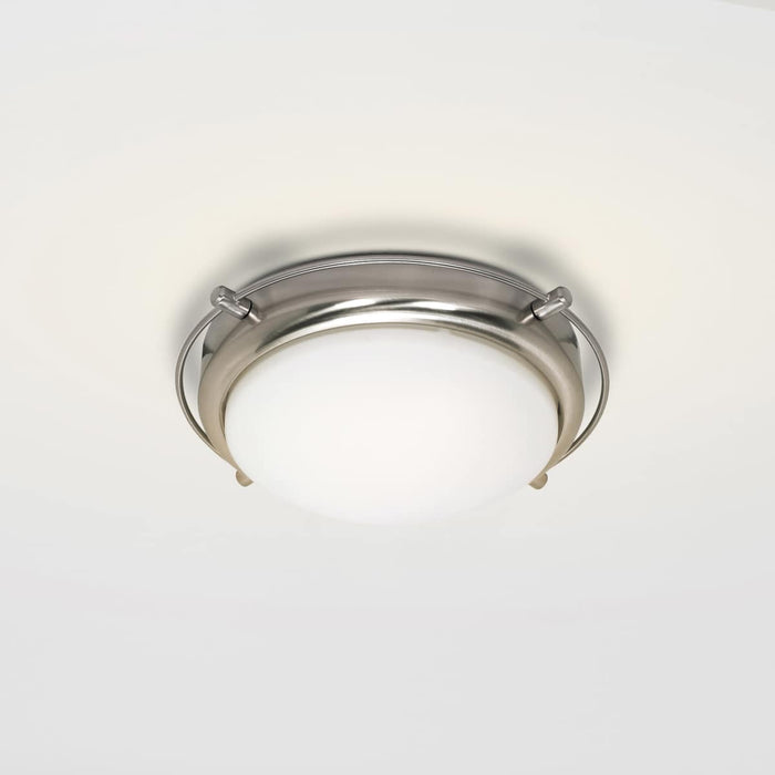 Flush Mount Nuvo 60-608 Polaris - 2 Light - 14 in. - Flush Mount with Satin Frosted Glass Shades - Brushed Nickel Finish Nuvo