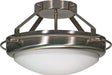Semi Flush Nuvo 60-609 Polaris - 2 Light - 14 in. - Semi-Flush with Satin Frosted Glass Shades - Brushed Nickel Finish Nuvo