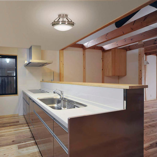 Semi Flush Nuvo 60-609 Polaris - 2 Light - 14 in. - Semi-Flush with Satin Frosted Glass Shades - Brushed Nickel Finish Nuvo