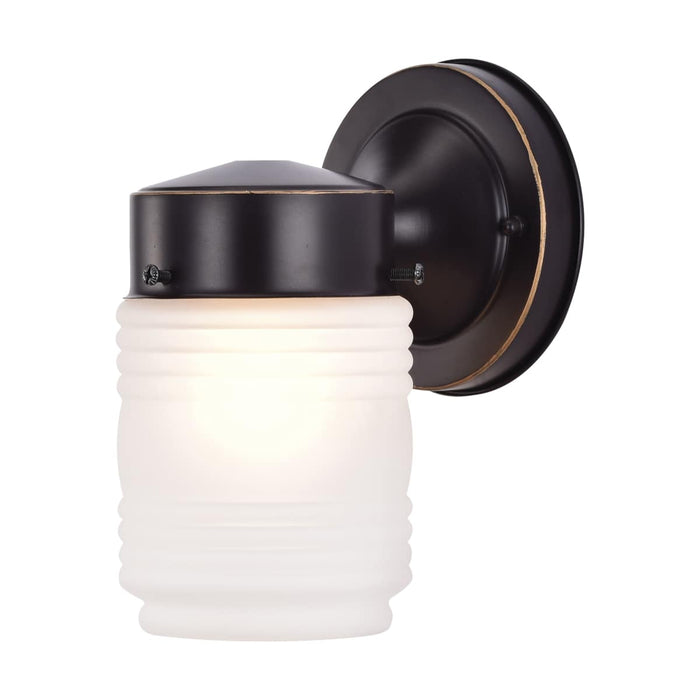 Wall Lantern Nuvo 60-6110 1 Light - 6 Inch - Porch - Wall - Mason Jar with Frosted Glass - Mahogany Bronze Finish - Color retail packaging Nuvo