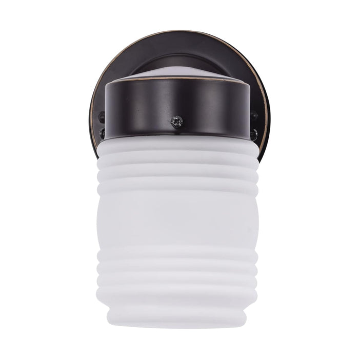 Wall Lantern Nuvo 60-6110 1 Light - 6 Inch - Porch - Wall - Mason Jar with Frosted Glass - Mahogany Bronze Finish - Color retail packaging Nuvo