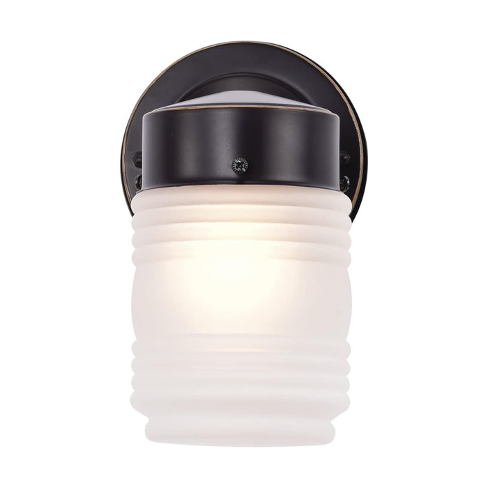 Wall Lantern Nuvo 60-6110 1 Light - 6 Inch - Porch - Wall - Mason Jar with Frosted Glass - Mahogany Bronze Finish - Color retail packaging Nuvo