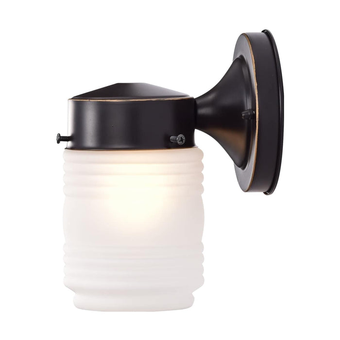 Wall Lantern Nuvo 60-6110 1 Light - 6 Inch - Porch - Wall - Mason Jar with Frosted Glass - Mahogany Bronze Finish - Color retail packaging Nuvo