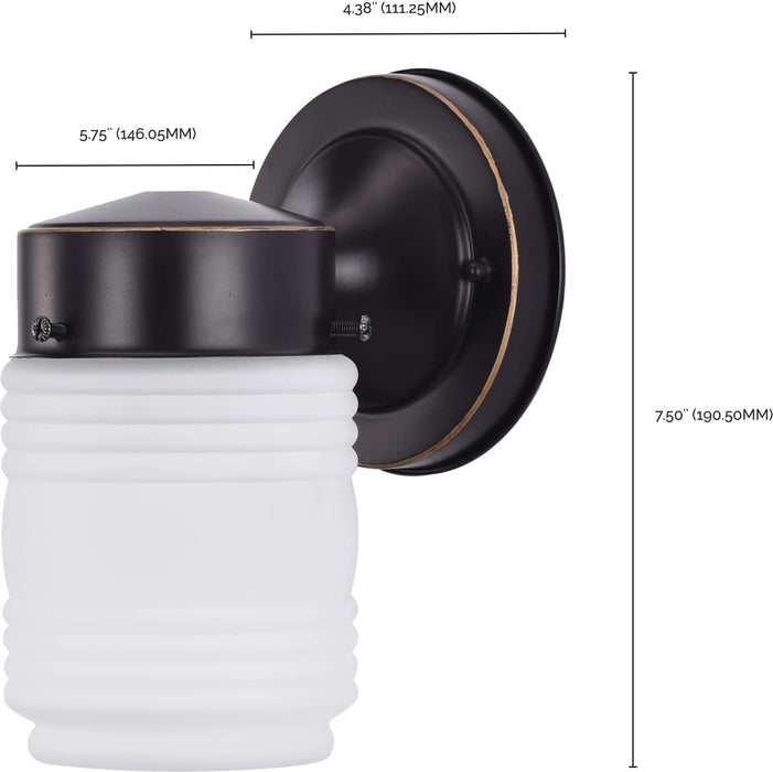 Wall Lantern Nuvo 60-6110 1 Light - 6 Inch - Porch - Wall - Mason Jar with Frosted Glass - Mahogany Bronze Finish - Color retail packaging Nuvo