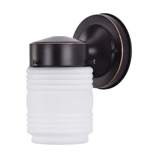 Wall Lantern Nuvo 60-6110 1 Light - 6 Inch - Porch - Wall - Mason Jar with Frosted Glass - Mahogany Bronze Finish - Color retail packaging Nuvo