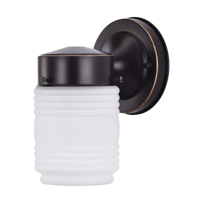 Wall Lantern Nuvo 60-6110 1 Light - 6 Inch - Porch - Wall - Mason Jar with Frosted Glass - Mahogany Bronze Finish - Color retail packaging Nuvo