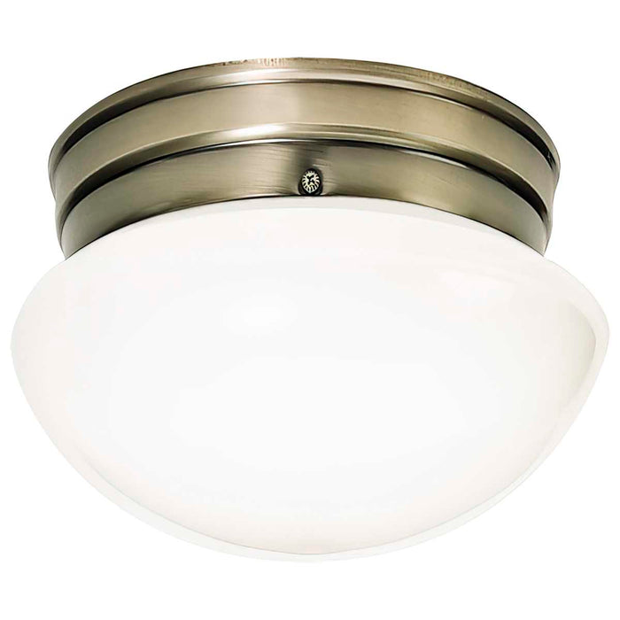 Flush Mount Nuvo 60-6114 1 Light - 8 in. - Flush Mount - Small Antique Brass Mushroom - Color retail packaging Nuvo