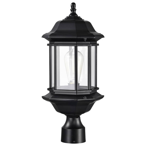 Post Lantern Nuvo 60-6115 Hopkins Outdoor Collection 18.5 inch Large Post Light Pole Lantern - Matte Black Finish with Clear Glass Nuvo