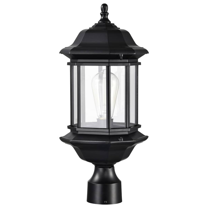 Post Lantern Nuvo 60-6115 Hopkins Outdoor Collection 18.5 inch Large Post Light Pole Lantern - Matte Black Finish with Clear Glass Nuvo
