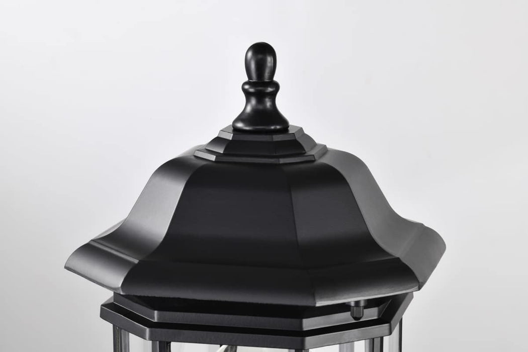 Post Lantern Nuvo 60-6115 Hopkins Outdoor Collection 18.5 inch Large Post Light Pole Lantern - Matte Black Finish with Clear Glass Nuvo