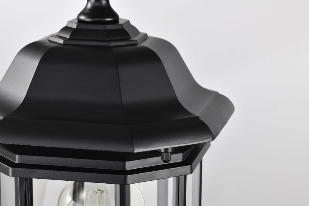 Post Lantern Nuvo 60-6115 Hopkins Outdoor Collection 18.5 inch Large Post Light Pole Lantern - Matte Black Finish with Clear Glass Nuvo
