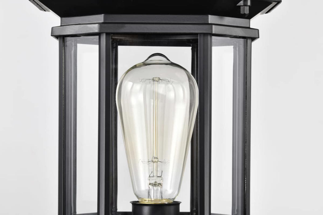 Post Lantern Nuvo 60-6115 Hopkins Outdoor Collection 18.5 inch Large Post Light Pole Lantern - Matte Black Finish with Clear Glass Nuvo