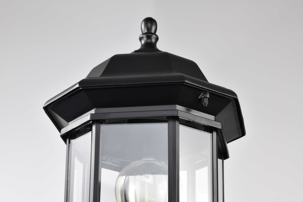 Post Lantern Nuvo 60-6115 Hopkins Outdoor Collection 18.5 inch Large Post Light Pole Lantern - Matte Black Finish with Clear Glass Nuvo