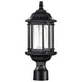 Post Lantern Nuvo 60-6116 Hopkins Outdoor Collection 16 inch Small Post Light Pole Lantern - Matte Black Finish with Clear Glass Nuvo