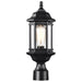 Post Lantern Nuvo 60-6116 Hopkins Outdoor Collection 16 inch Small Post Light Pole Lantern - Matte Black Finish with Clear Glass Nuvo