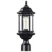 Post Lantern Nuvo 60-6116 Hopkins Outdoor Collection 16 inch Small Post Light Pole Lantern - Matte Black Finish with Clear Glass Nuvo