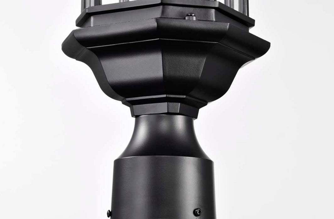 Post Lantern Nuvo 60-6116 Hopkins Outdoor Collection 16 inch Small Post Light Pole Lantern - Matte Black Finish with Clear Glass Nuvo
