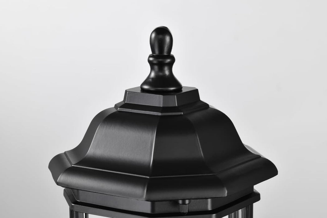 Post Lantern Nuvo 60-6116 Hopkins Outdoor Collection 16 inch Small Post Light Pole Lantern - Matte Black Finish with Clear Glass Nuvo