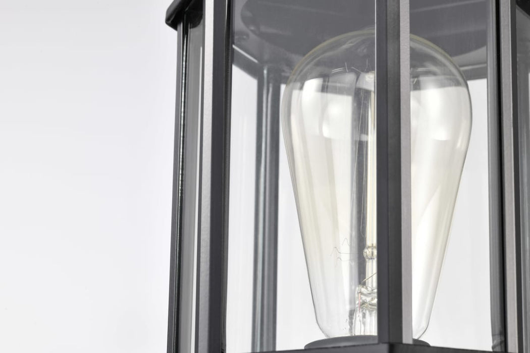 Post Lantern Nuvo 60-6116 Hopkins Outdoor Collection 16 inch Small Post Light Pole Lantern - Matte Black Finish with Clear Glass Nuvo