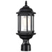 Post Lantern Nuvo 60-6116 Hopkins Outdoor Collection 16 inch Small Post Light Pole Lantern - Matte Black Finish with Clear Glass Nuvo