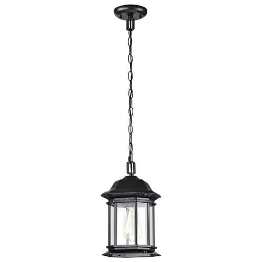 Hanging Lantern Nuvo 60-6117 Hopkins Collection Outdoor 12 inch Hanging Lantern - Matte Black Finish with Clear Glass Nuvo