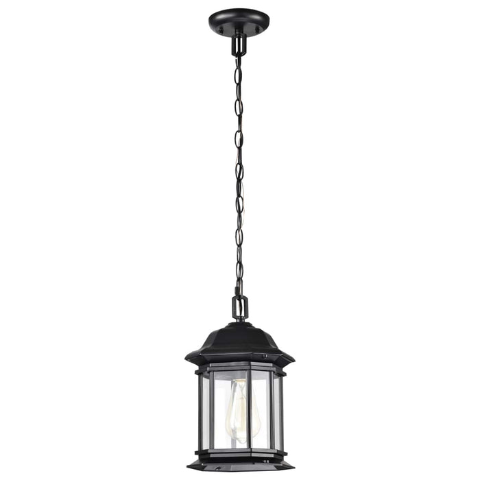 Hanging Lantern Nuvo 60-6117 Hopkins Collection Outdoor 12 inch Hanging Lantern - Matte Black Finish with Clear Glass Nuvo