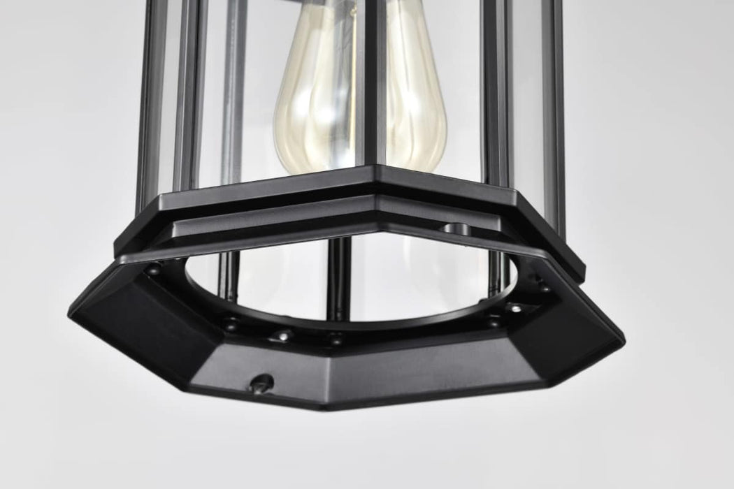 Hanging Lantern Nuvo 60-6117 Hopkins Collection Outdoor 12 inch Hanging Lantern - Matte Black Finish with Clear Glass Nuvo