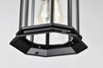 Hanging Lantern Nuvo 60-6117 Hopkins Collection Outdoor 12 inch Hanging Lantern - Matte Black Finish with Clear Glass Nuvo