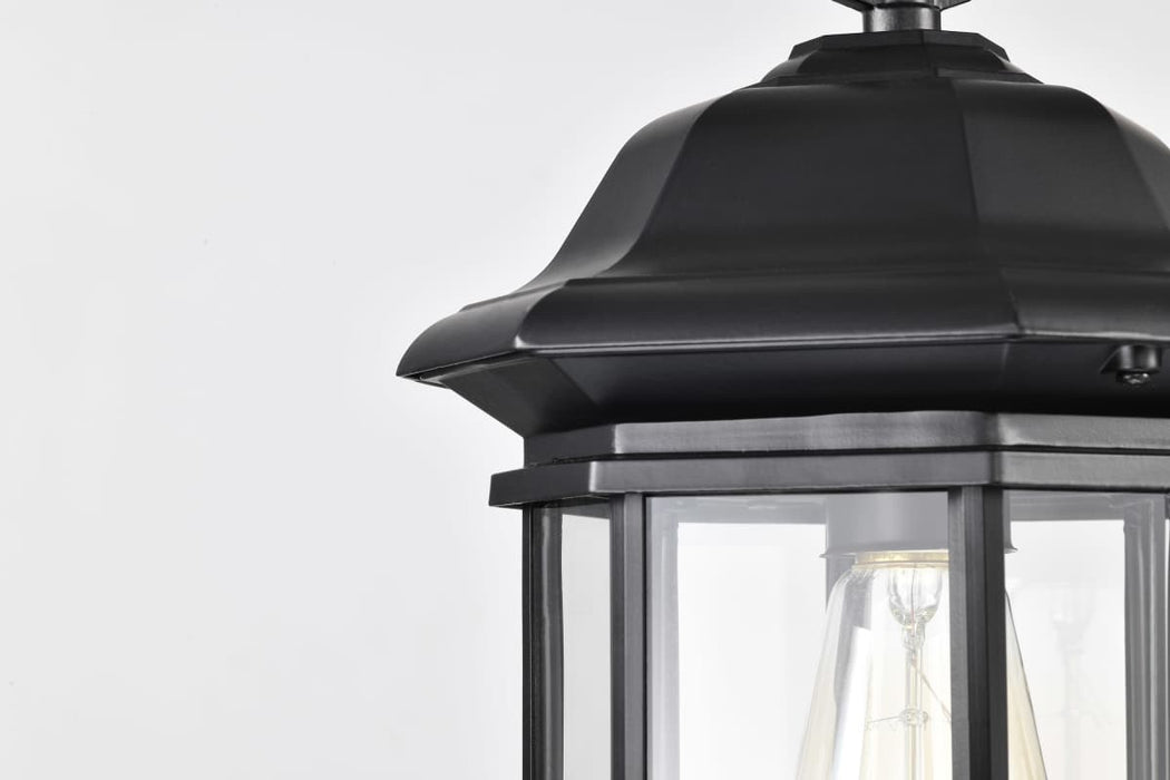 Hanging Lantern Nuvo 60-6117 Hopkins Collection Outdoor 12 inch Hanging Lantern - Matte Black Finish with Clear Glass Nuvo