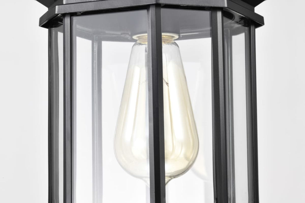 Hanging Lantern Nuvo 60-6117 Hopkins Collection Outdoor 12 inch Hanging Lantern - Matte Black Finish with Clear Glass Nuvo