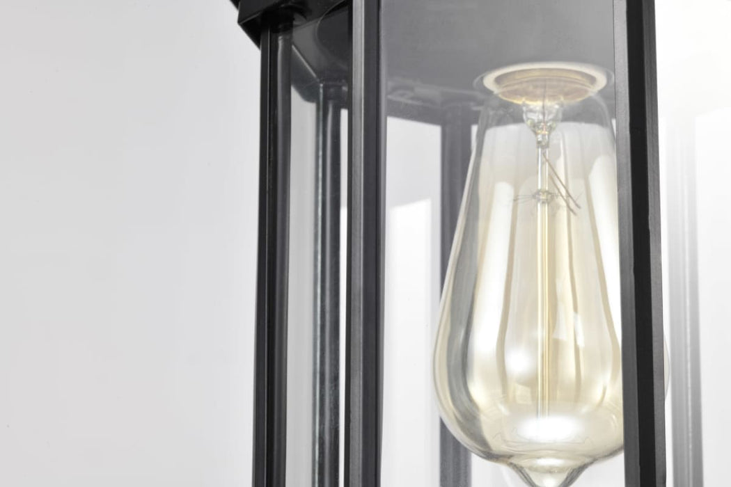 Hanging Lantern Nuvo 60-6117 Hopkins Collection Outdoor 12 inch Hanging Lantern - Matte Black Finish with Clear Glass Nuvo