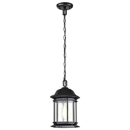 Hanging Lantern Nuvo 60-6117 Hopkins Collection Outdoor 12 inch Hanging Lantern - Matte Black Finish with Clear Glass Nuvo