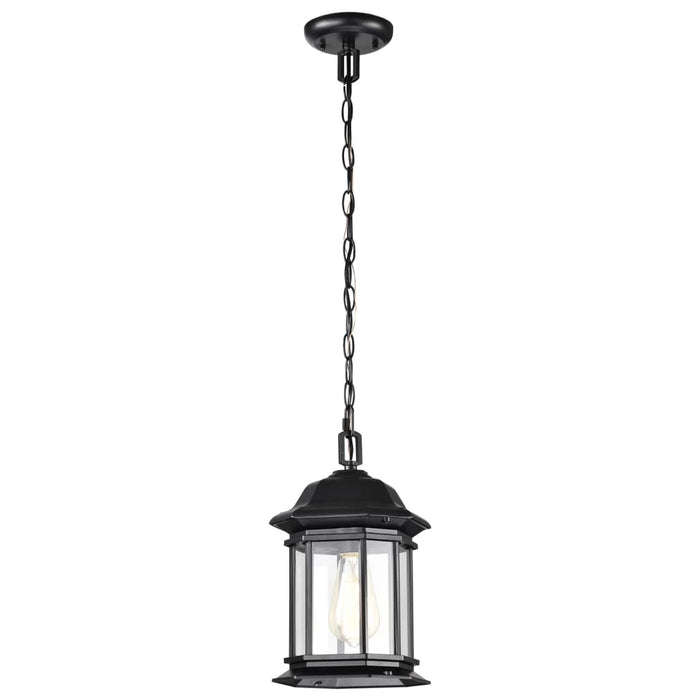 Hanging Lantern Nuvo 60-6117 Hopkins Collection Outdoor 12 inch Hanging Lantern - Matte Black Finish with Clear Glass Nuvo
