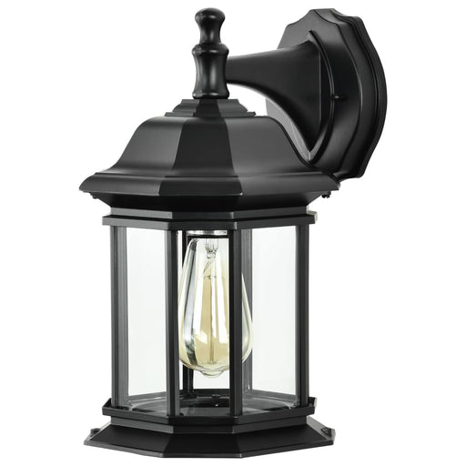 Wall Lantern Nuvo 60-6118 Hopkins Outdoor Collection 13 inch Large Wall Light - Matte Black Finish with Clear Glass Nuvo