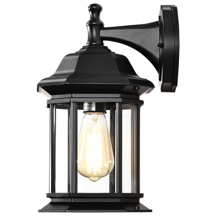 Wall Lantern Nuvo 60-6118 Hopkins Outdoor Collection 13 inch Large Wall Light - Matte Black Finish with Clear Glass Nuvo