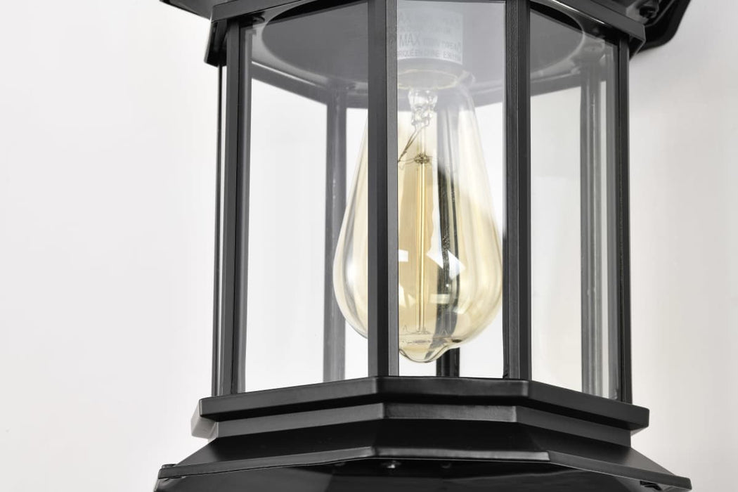 Wall Lantern Nuvo 60-6118 Hopkins Outdoor Collection 13 inch Large Wall Light - Matte Black Finish with Clear Glass Nuvo
