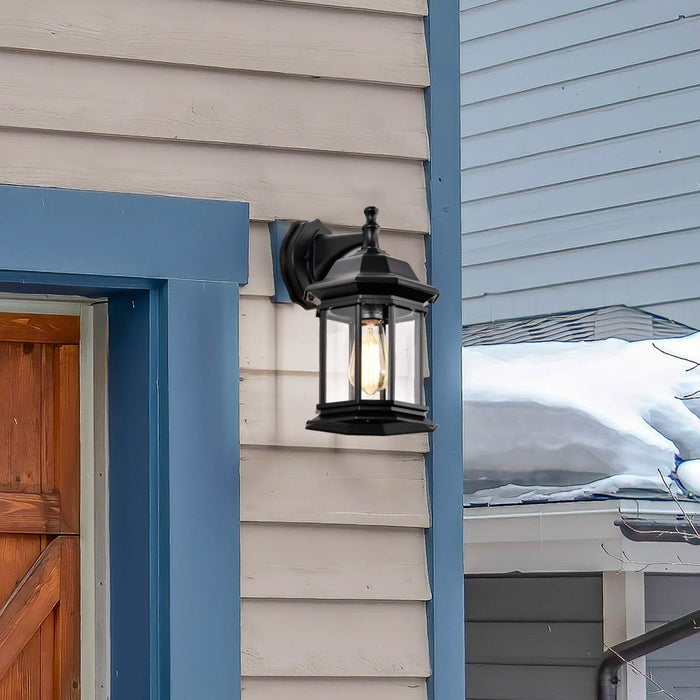 Wall Lantern Nuvo 60-6118 Hopkins Outdoor Collection 13 inch Large Wall Light - Matte Black Finish with Clear Glass Nuvo