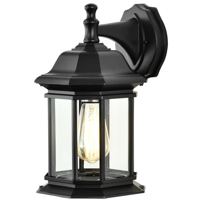 Wall Lantern Nuvo 60-6118 Hopkins Outdoor Collection 13 inch Large Wall Light - Matte Black Finish with Clear Glass Nuvo