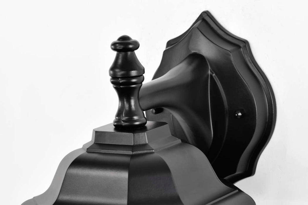 Wall Lantern Nuvo 60-6119 Hopkins Outdoor Collection 12 inch Small Wall Light - Matte Black Finish with Clear Glass Nuvo