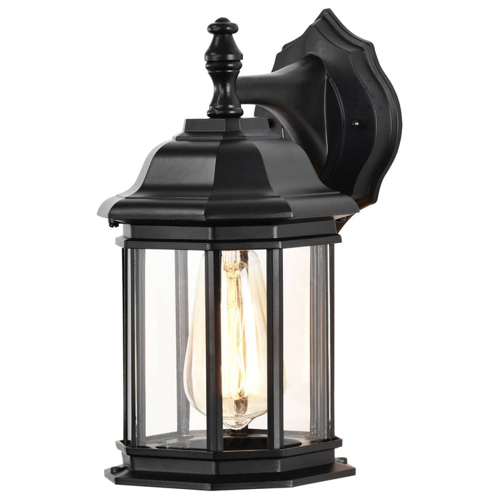 Wall Lantern Nuvo 60-6119 Hopkins Outdoor Collection 12 inch Small Wall Light - Matte Black Finish with Clear Glass Nuvo