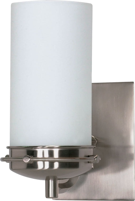 Vanity Nuvo 60-611 Polaris - 1 Light - 5 in. - Vanity with Satin Frosted Glass Shade - Brushed Nickel Finish Nuvo