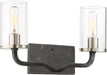 Vanity Nuvo 60-6122 Sherwood - 2 Light - Vanity - 16 in. - Iron Black with Brushed Nickel Accents Nuvo