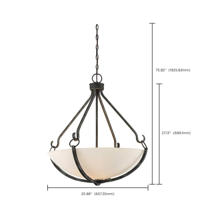 Pendant Nuvo 60-6125 4 Light - Sherwood Pendant - Iron Black with Brushed Nickel Accents Finish - Frosted Etched Glass Nuvo