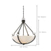 Pendant Nuvo 60-6125 4 Light - Sherwood Pendant - Iron Black with Brushed Nickel Accents Finish - Frosted Etched Glass Nuvo