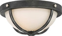 Flush Mount Nuvo 60-6126 2 Light - Sherwood Flush Mount Fixture - Iron Black with Brushed Nickel Accents Finish - Frosted Etched Glass Nuvo