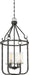 Pendant Nuvo 60-6127 4 Light - Sherwood Caged Pendant - Iron Black with Brushed Nickel Accents Finish - Clear Glass - Lamps Included Nuvo